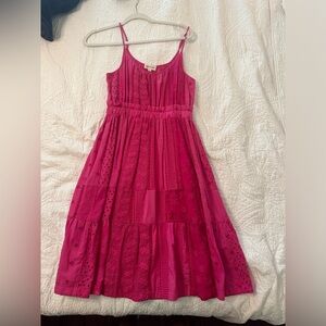 VIAM hot pink knee length sundress